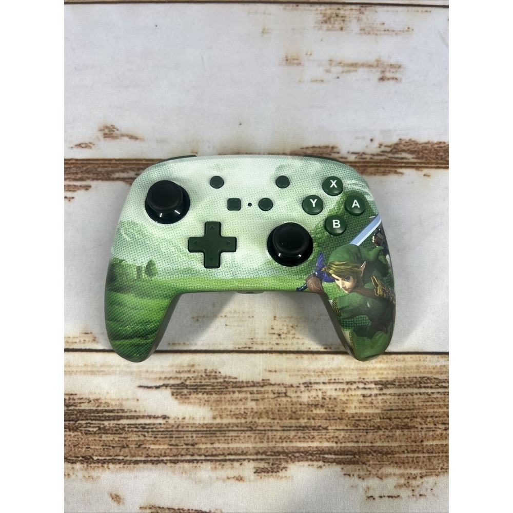 Green Themed Wireless Game Controller - Zelda Artwork